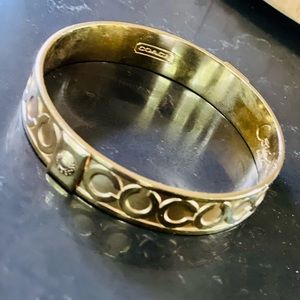 Gold Coach cuff bracelet